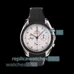 N1 Factory Swiss Clone Omega Speedmaster White Dial Rubber Strap Moonwatch 